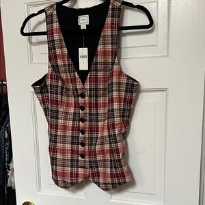 M plaid vest